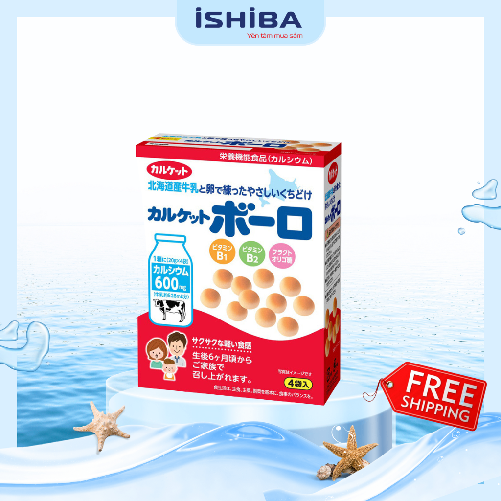Bánh bi men sữa Calket Boro 80g cho bé từ 6m+ (40/th) T3/27