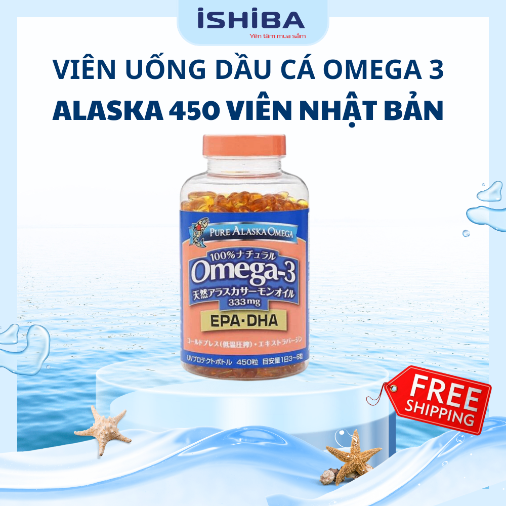 Viên uống dầu cá hồi Alaska Omega3 333mg Nhật Bản 450 viên