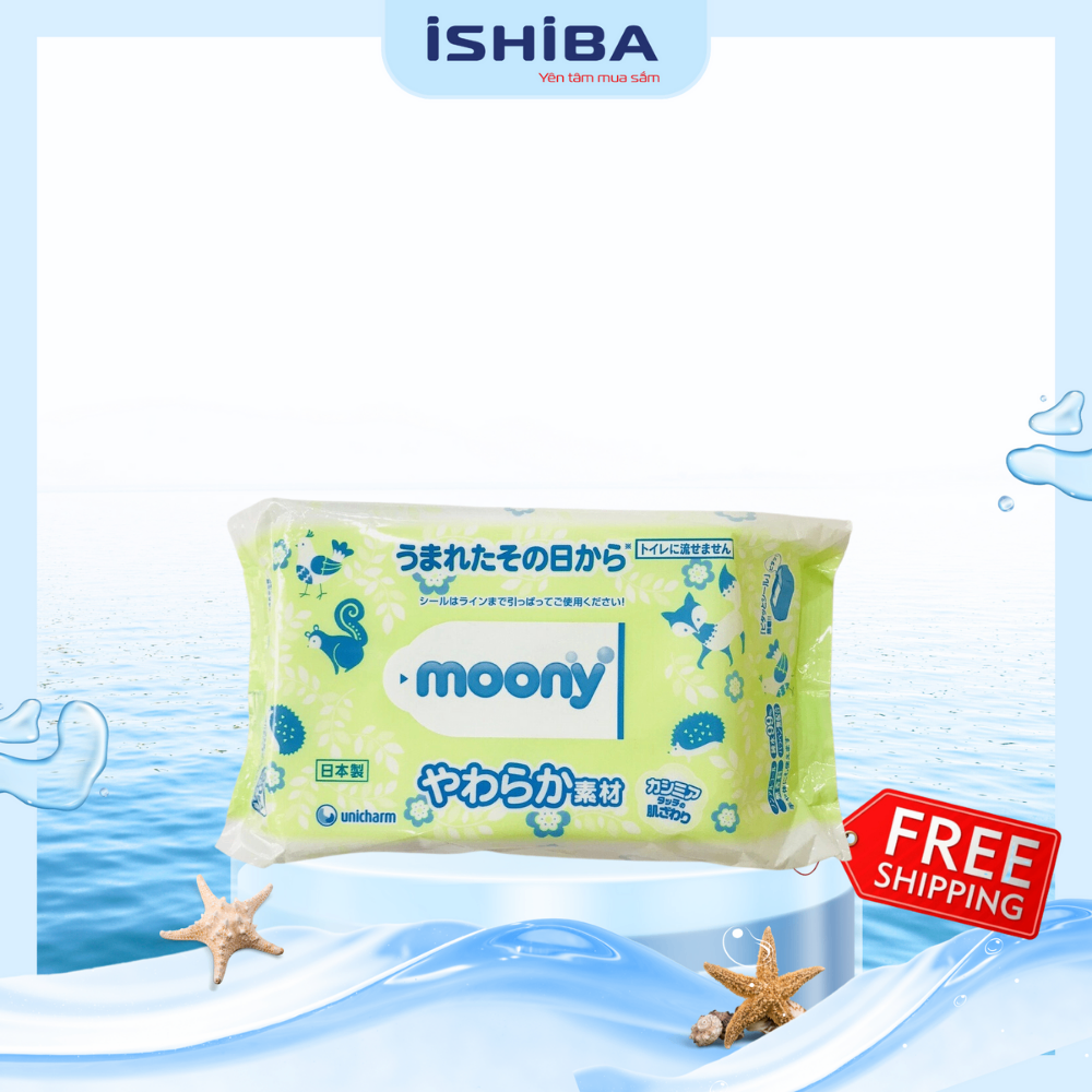 Giấy ướt Moony 76 tờ/gói mẫu mới (32/th)
