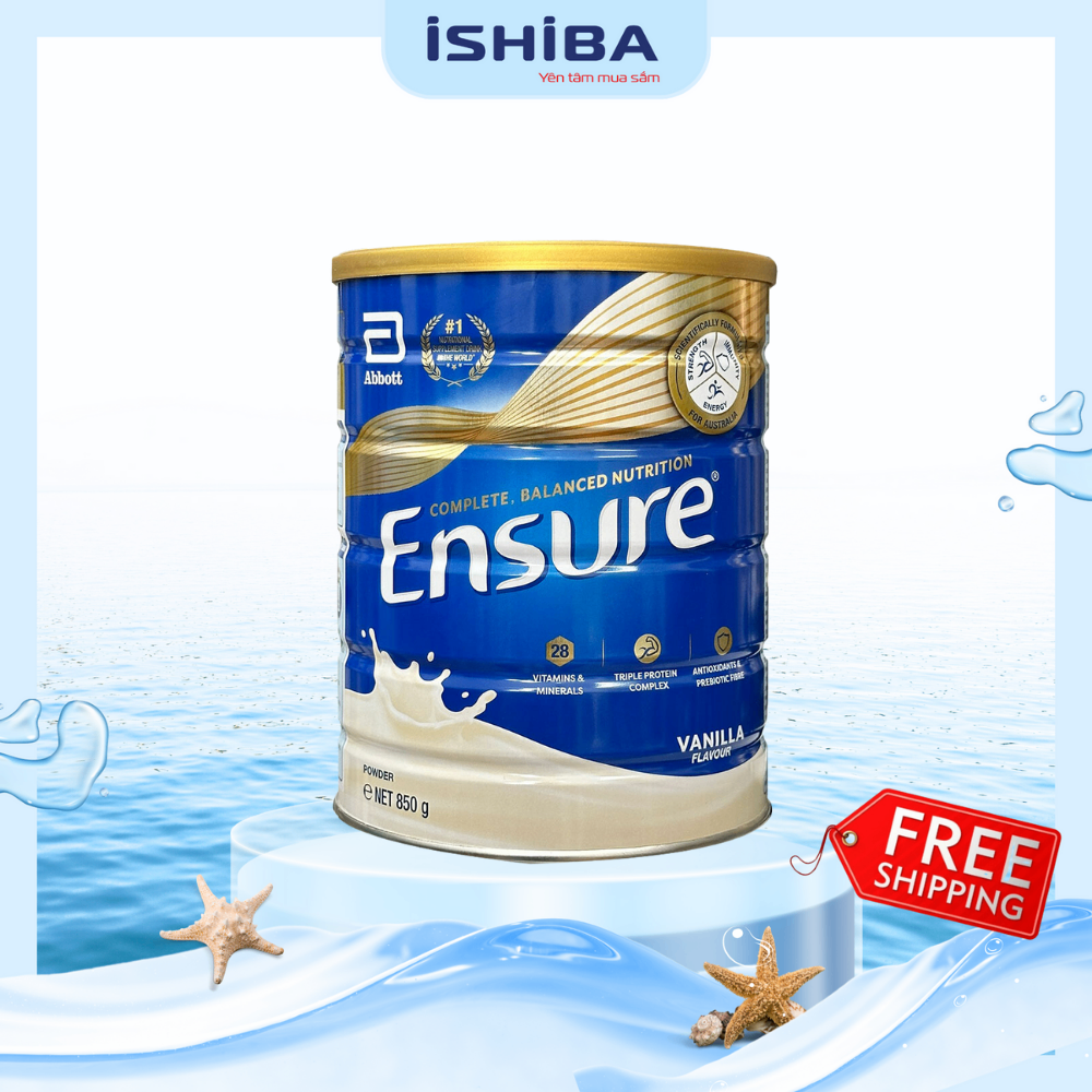Sữa Ensure Úc hương vani 850g T3/27