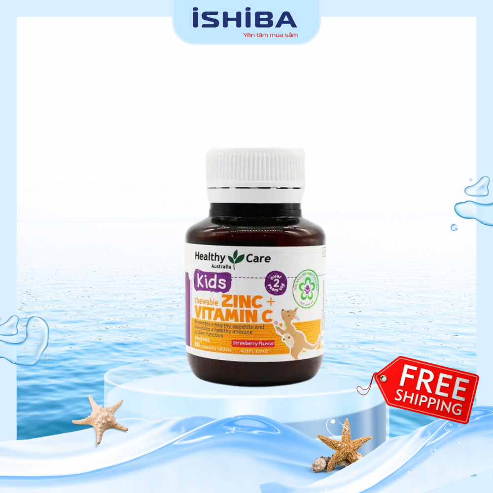 Viên nhai kẽm ZinC Vitamin C Healthy Care 60 viên (32/th)