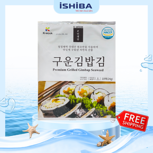 Rong Biển Cuộn Cơm K-WOOK 10 Lá 24g Hàn Quốc T11/25 (100/th)