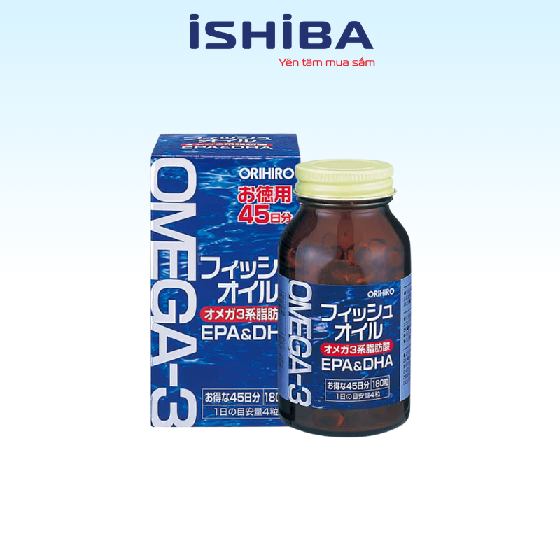 Dầu cá omega 3 ORIHIRO fish oil 180v - NHẬT BẢN (24/th)