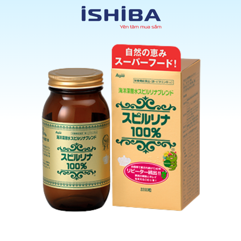 Tảo xoăn hộp tem đỏ Spirulina, tảo tem đỏ 2200 Viên (12/th)