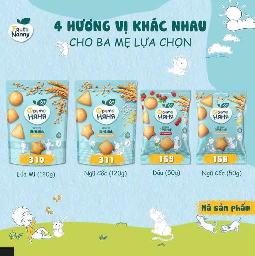 Bánh ăn dặm Fruto 50g/ 120g cho bé từ 6 tháng