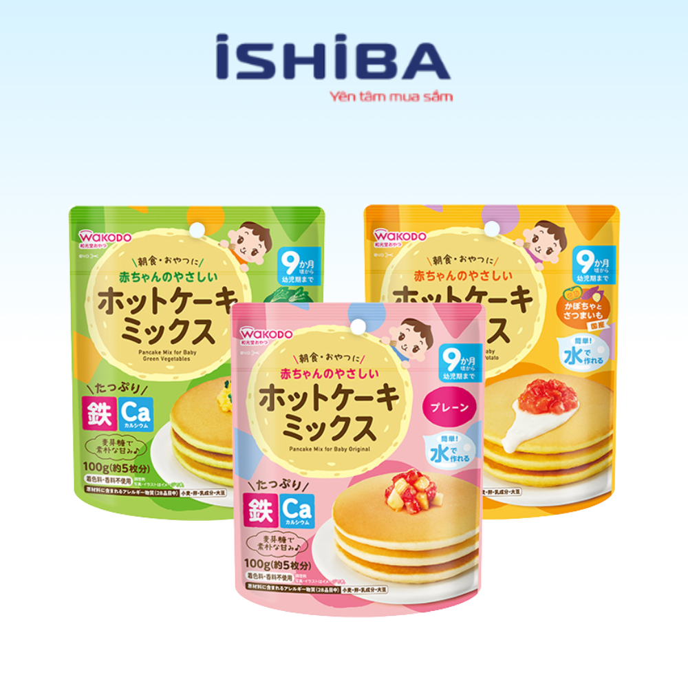 Bột làm bánh rán Wakodo 100g Nhật Bản cho bé từ 9 tháng