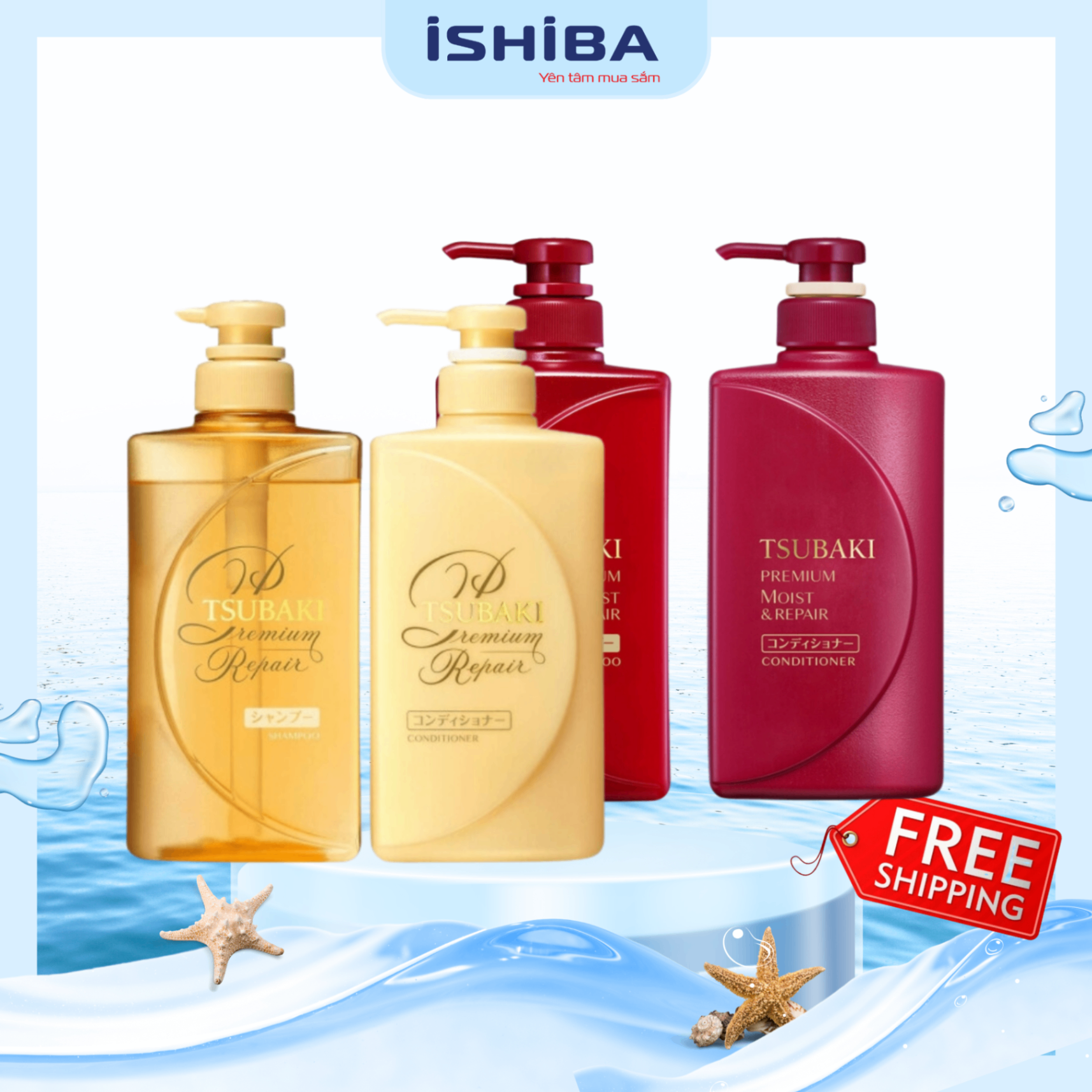 Combo Dầu Gội, Dầu Xả Tsubaki Nhật Bản (450ml/chai)