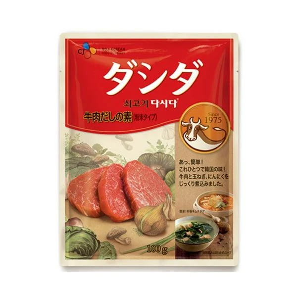 Hạt nêm thịt bò rau nấm CJ Dashida Nhật Bản (80/th) - Túi màu đỏ 100g T1/27