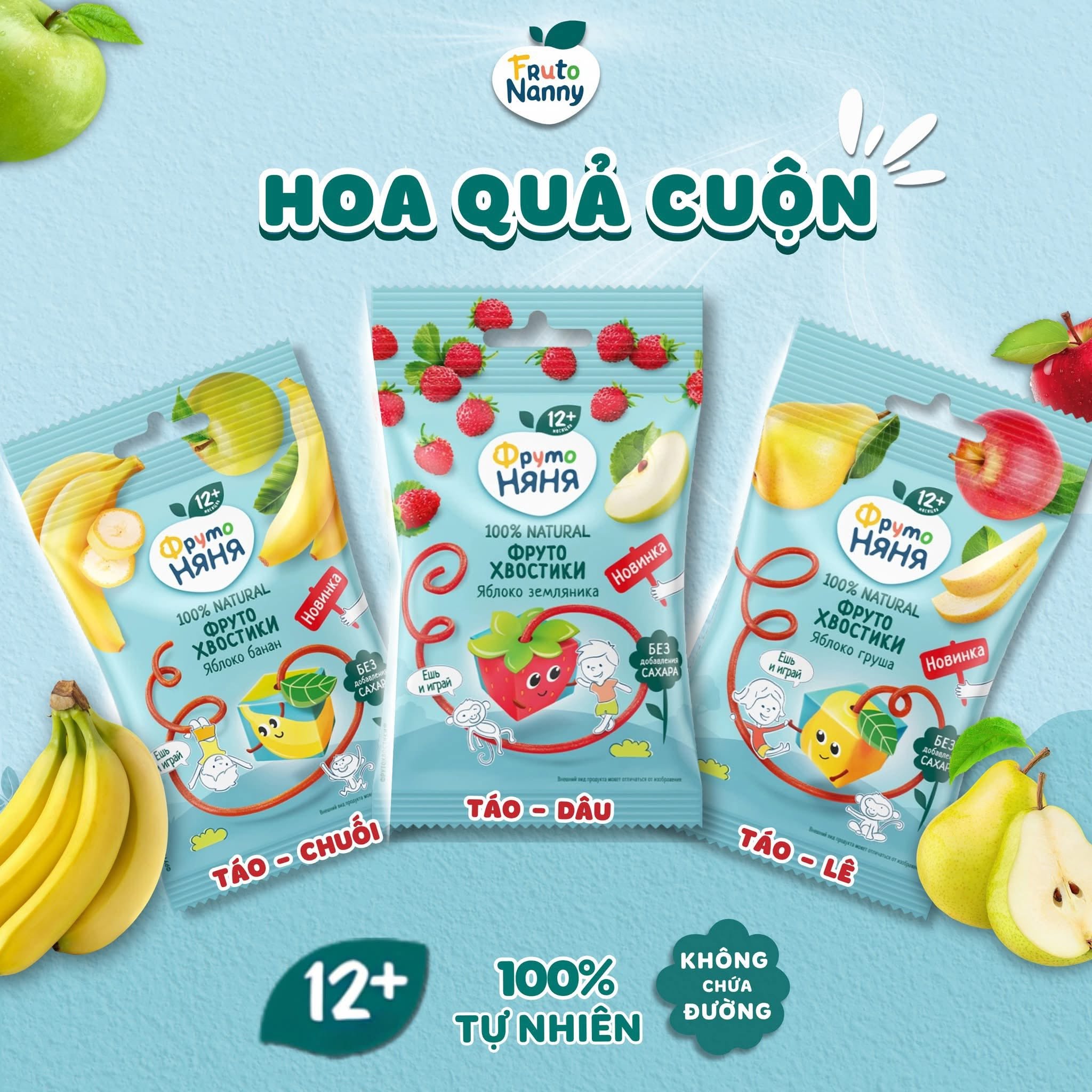 Hoa quả cuộn Fruto Nga cho bé từ 1 tuổi (8/th)