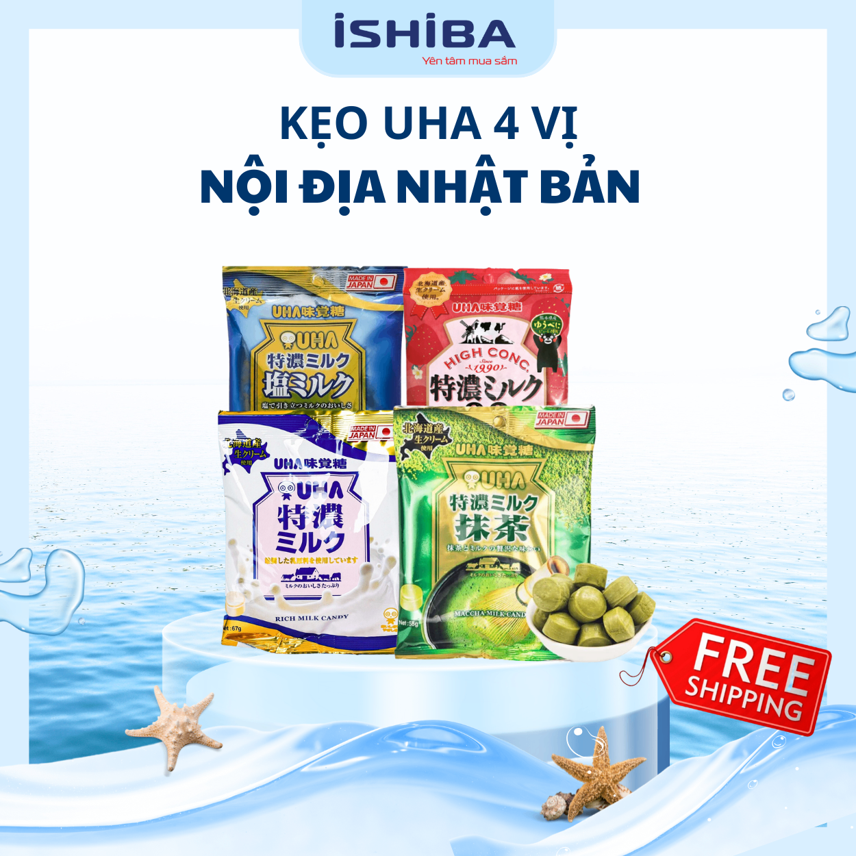 Kẹo UHA trái cây Nhật Bản ít đường (24/th)