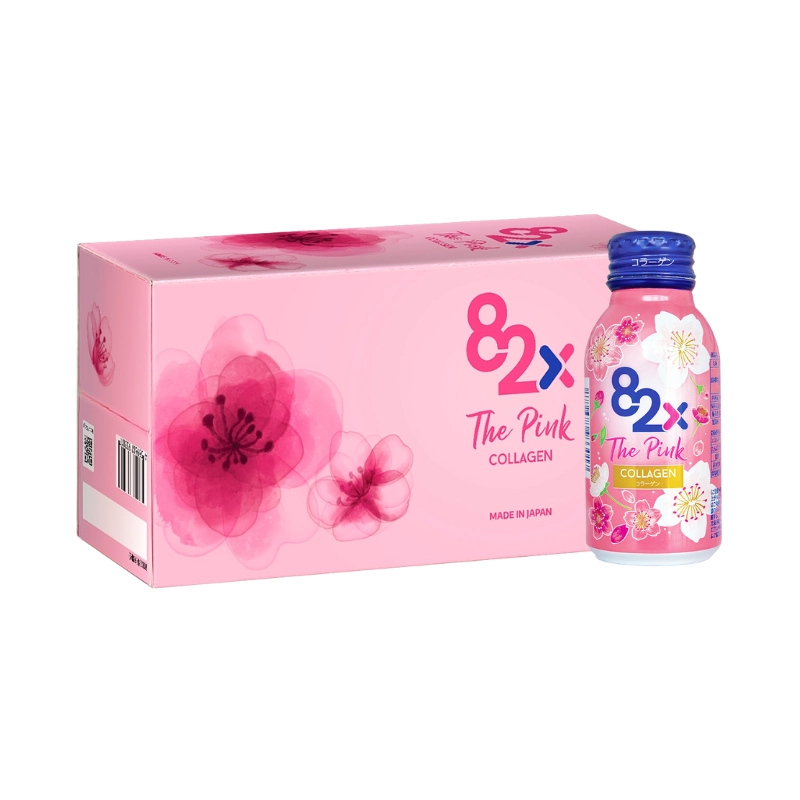 Nước Uống The Pink Collagen 82X Nhật Bản (Hộp 10 Chai 100ml) - Mẫu mới