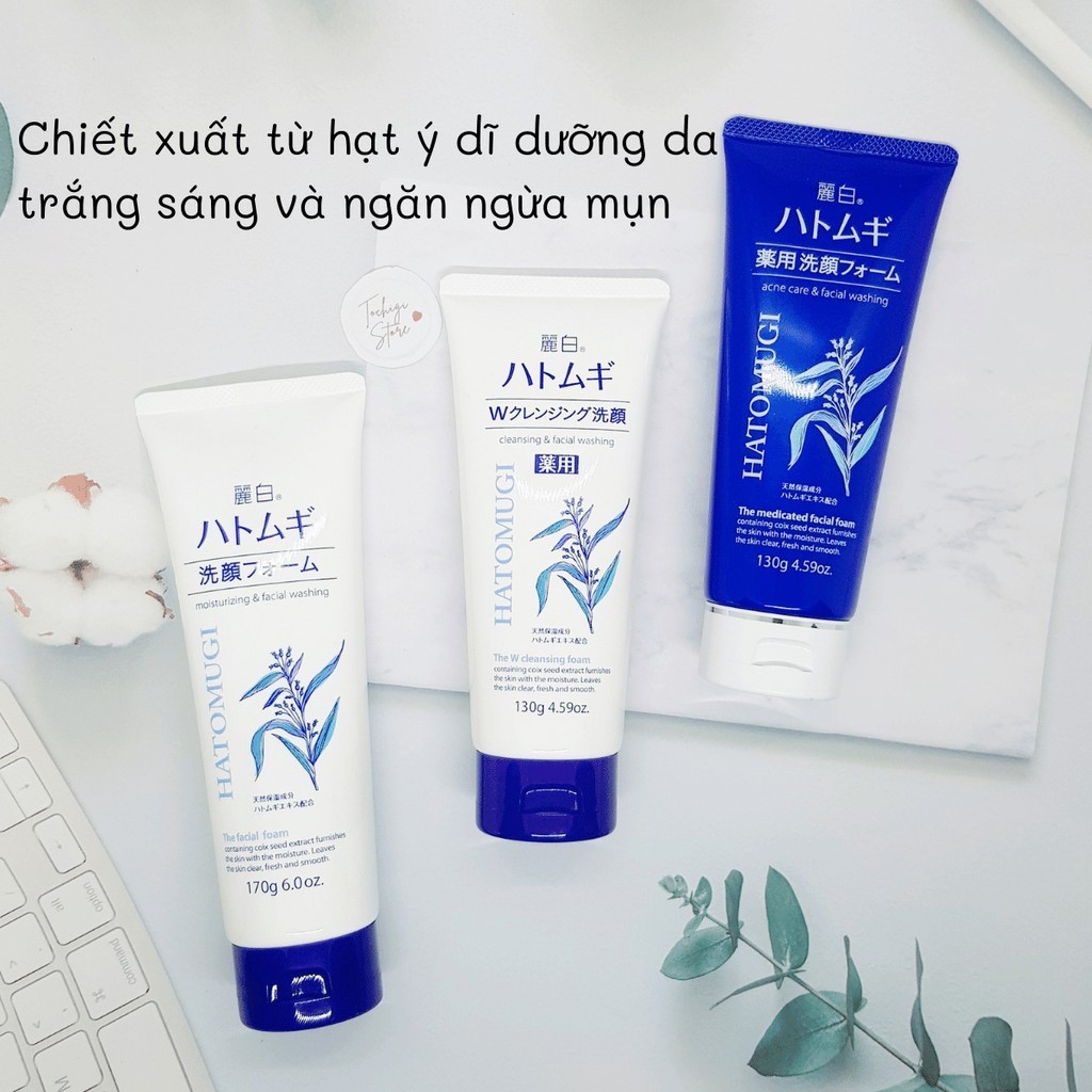 Sữa Rửa Mặt Ý Dĩ Dưỡng Ẩm Sáng Da Hatomugi Naturie Nhật Bản đủ loại