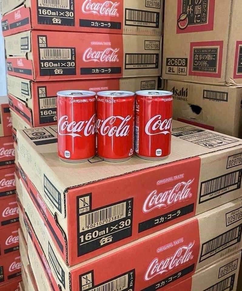 Thùng coca nhí 160ml Nhật Bản (Thùng 30 lon) (Date T1/27)