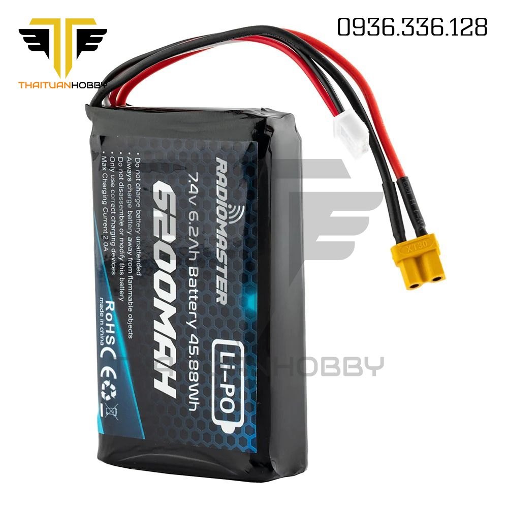 Pin Lipo Radiomaster 2S 7.4V 6200mAh Cho Tay Boxer / Tx16s