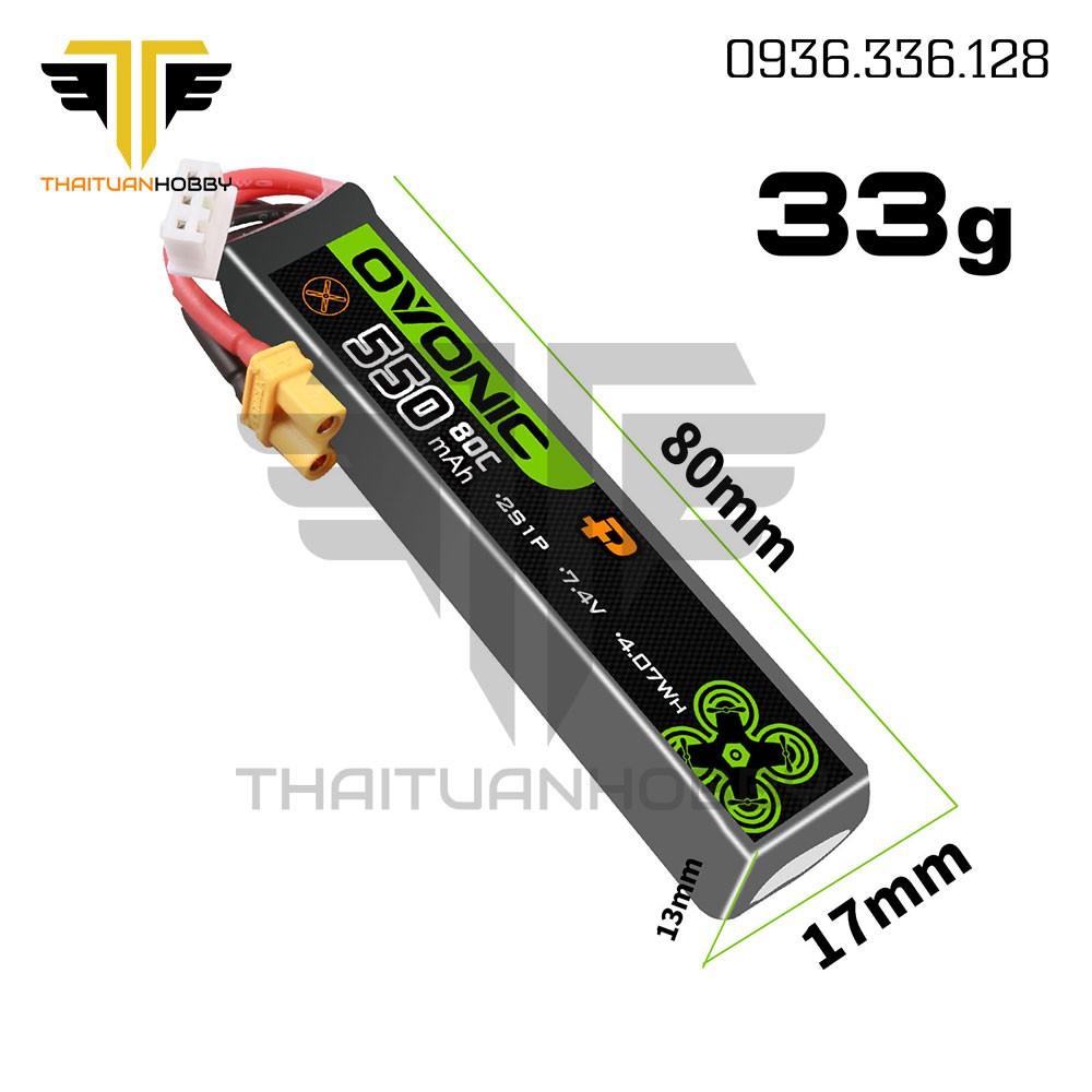 Ovonic 550mah 2s 100c Xt30