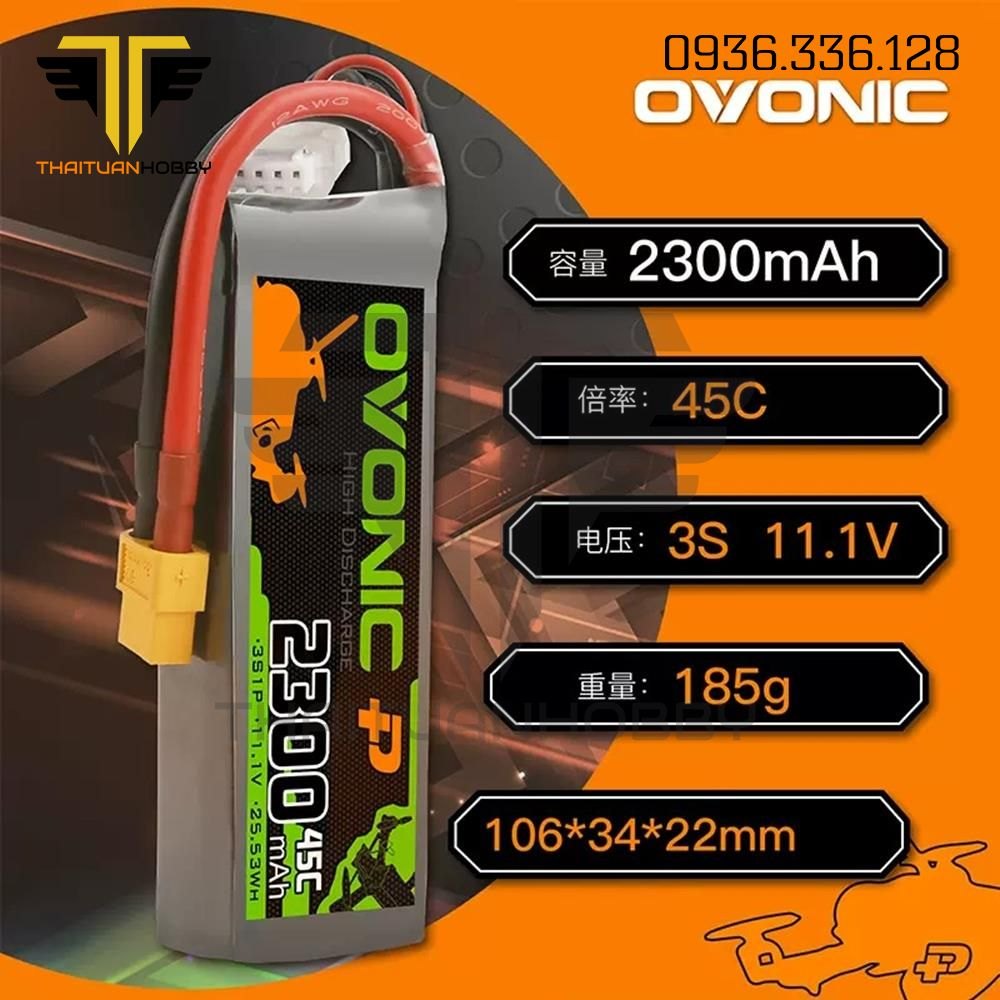 Pin Lipo Ovonic 2300mah 3s 45c