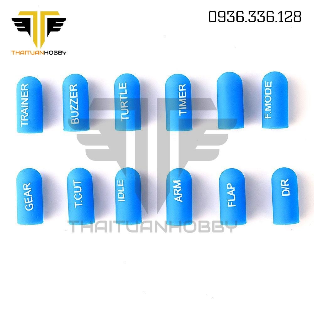 12pcs Labeled Silicon Switch Cover Set Short - Blue