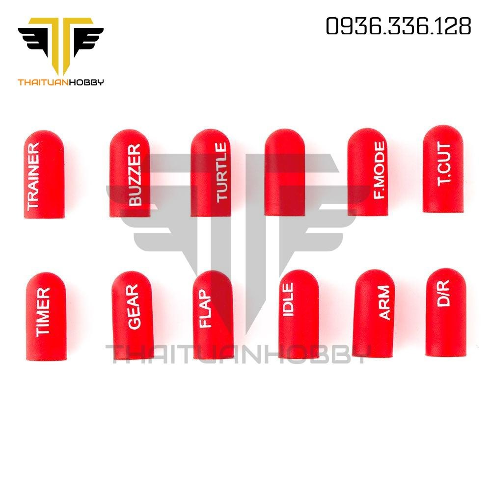 12pcs Labeled Silicon Switch Cover Set Short - Red