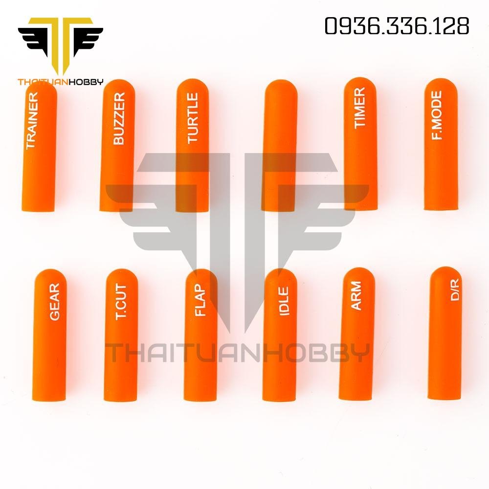 12pcs Labeled Silicon Switch Cover Set Long - Orange