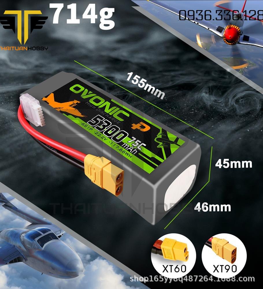 Ovonic 5300mah 6s 75c Xt60