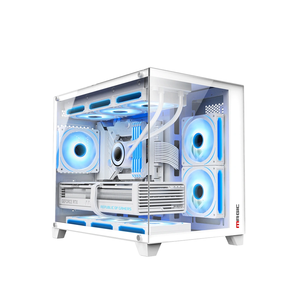 Thùng máy Case Magic Aqua-M Ultra Pro - Trắng | Full Micro ATX, AIO 360 Top