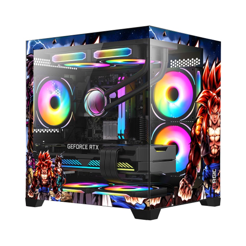 Thùng máy Magic Aqua M Ultra Plus Songoku - Đen | Full Micro ATX
