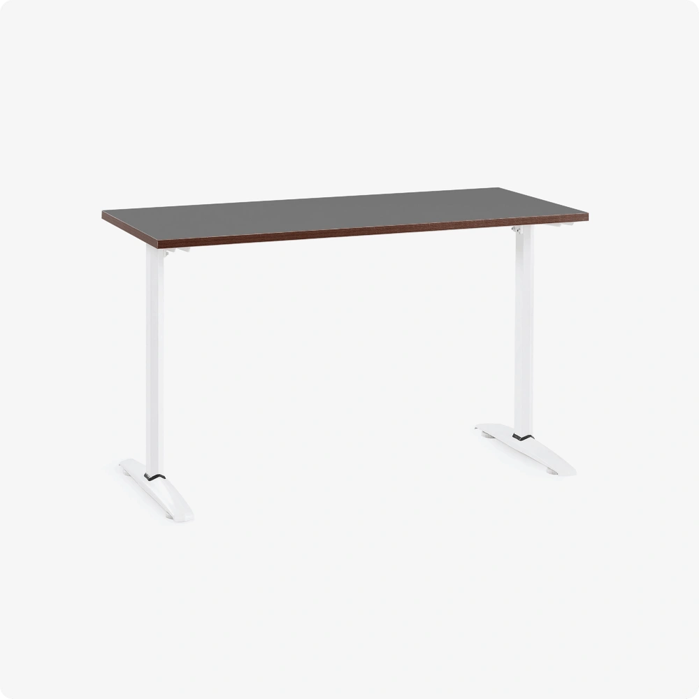 Bàn văn phòng HyperWork Core Desk - 1m2 | Khung trắng, mặt bàn đen