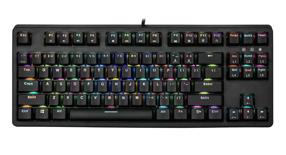Bàn Phím Cơ Gaming E-DRA EK387L Đen Led Rainbow Brown switch