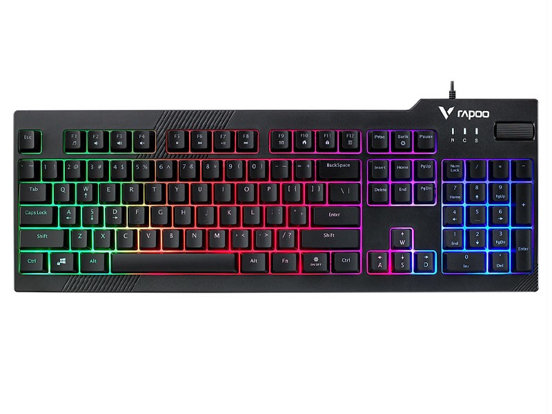 Bàn Phím Giả Cơ Rapoo V50s | Đen, Led Rainbow, 104 Phím