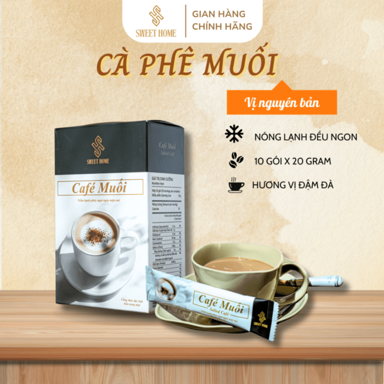 Túi Cà Phê Muối Vị Nguyên Bản