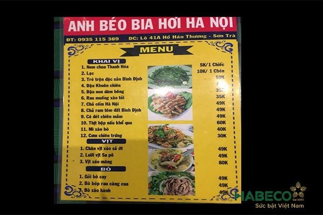 Quán bia hơi Hà Nội tại Đà Nẵng