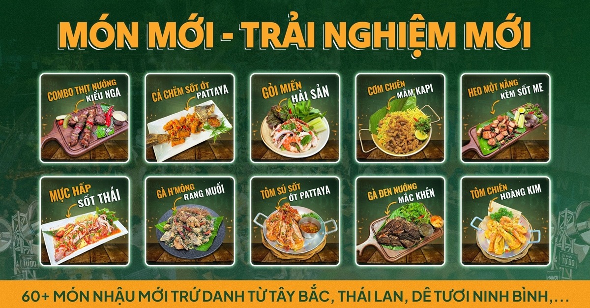 Quán Nhậu Tự Do – Không gian thoáng đãng, thực đơn phong phú