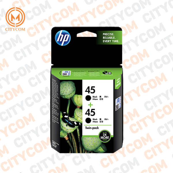 Mực in HP 45 Black Ink Cartridge, TWIN PACK CC625AA