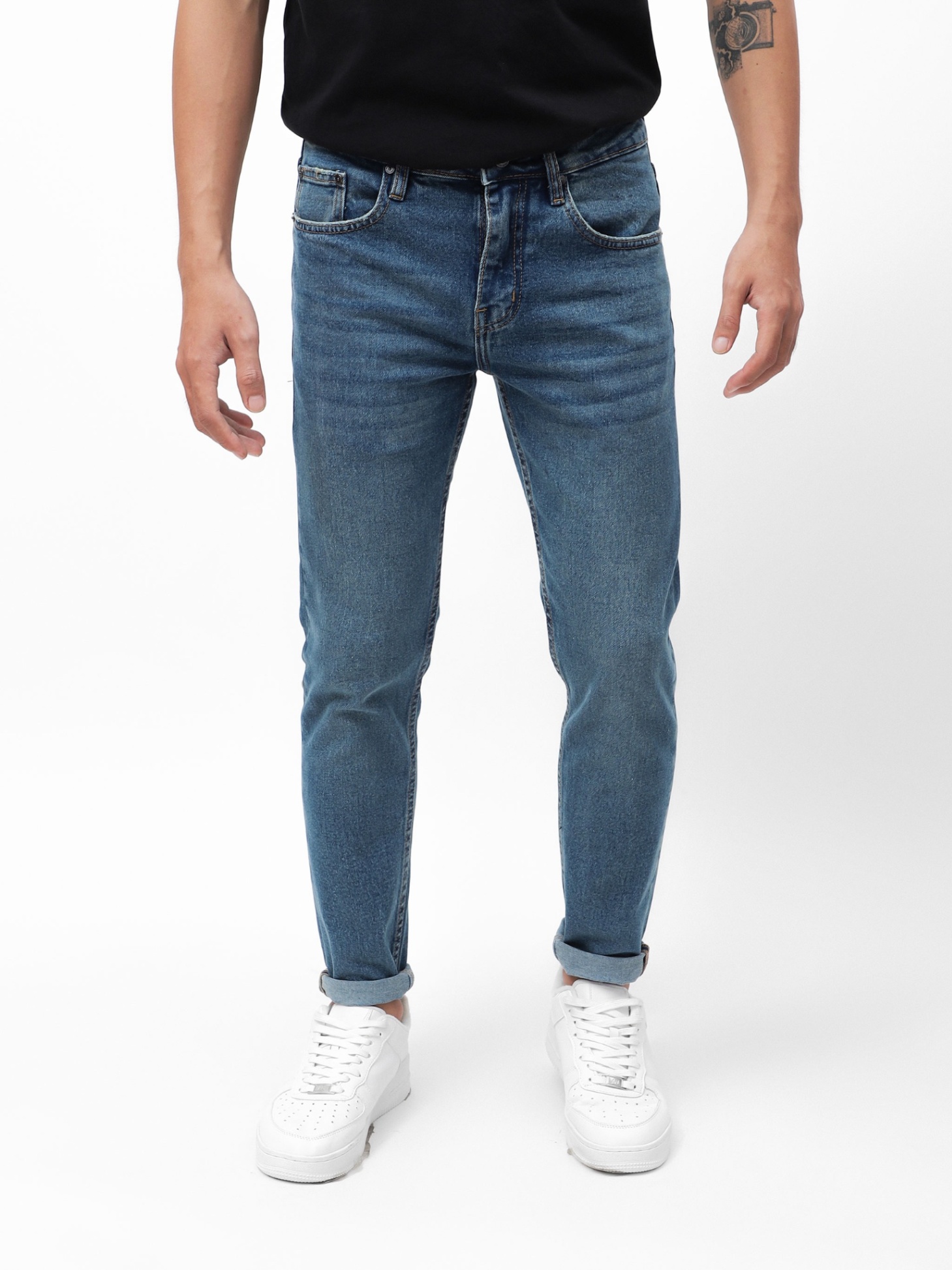 Quần Jean nam DF xanh wash QJN150923-01