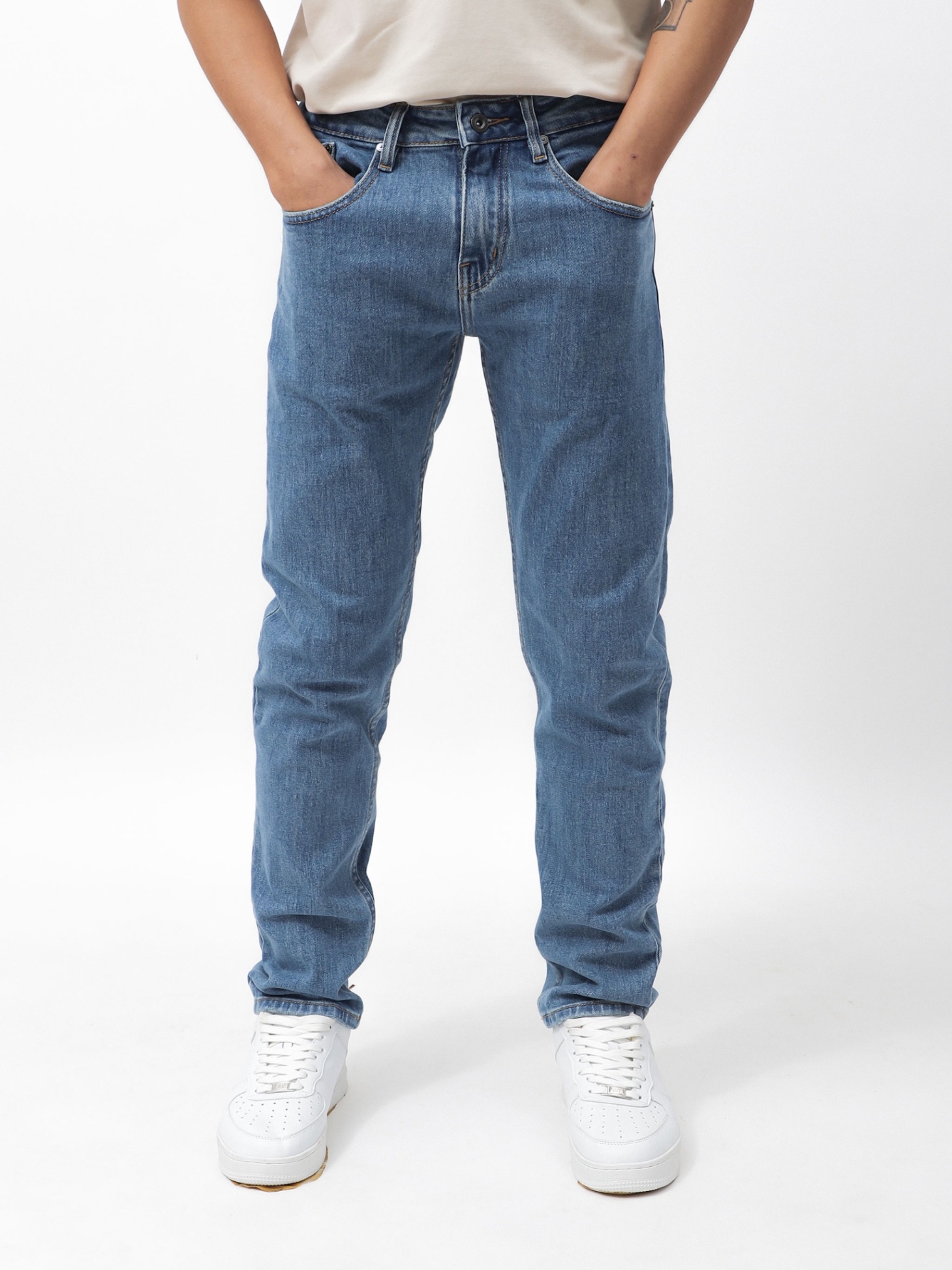 Quần Jean nam DF regular fit xanh QJN130923-01