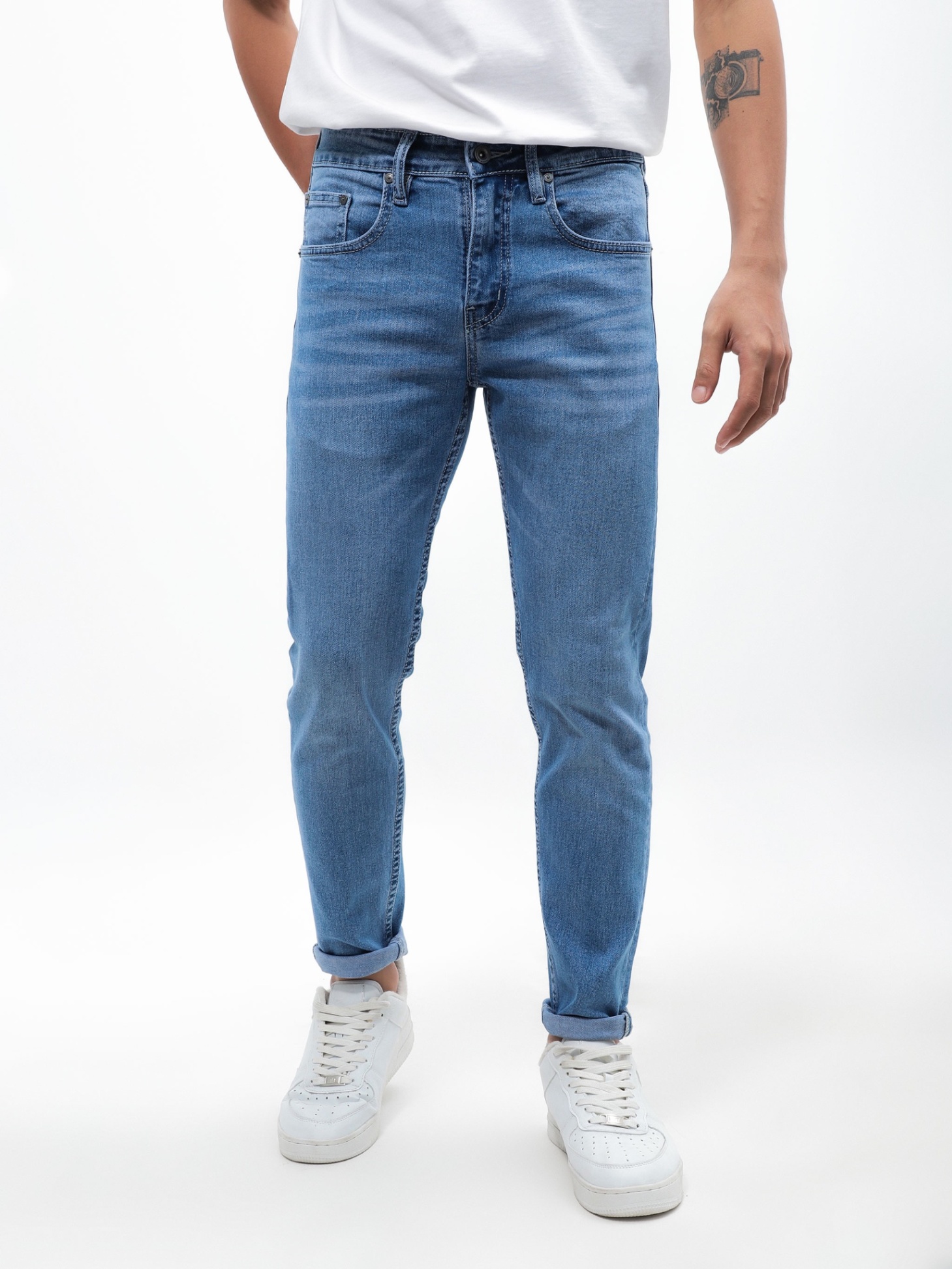 Quần jean nam DF wash xanh QJN310124-04