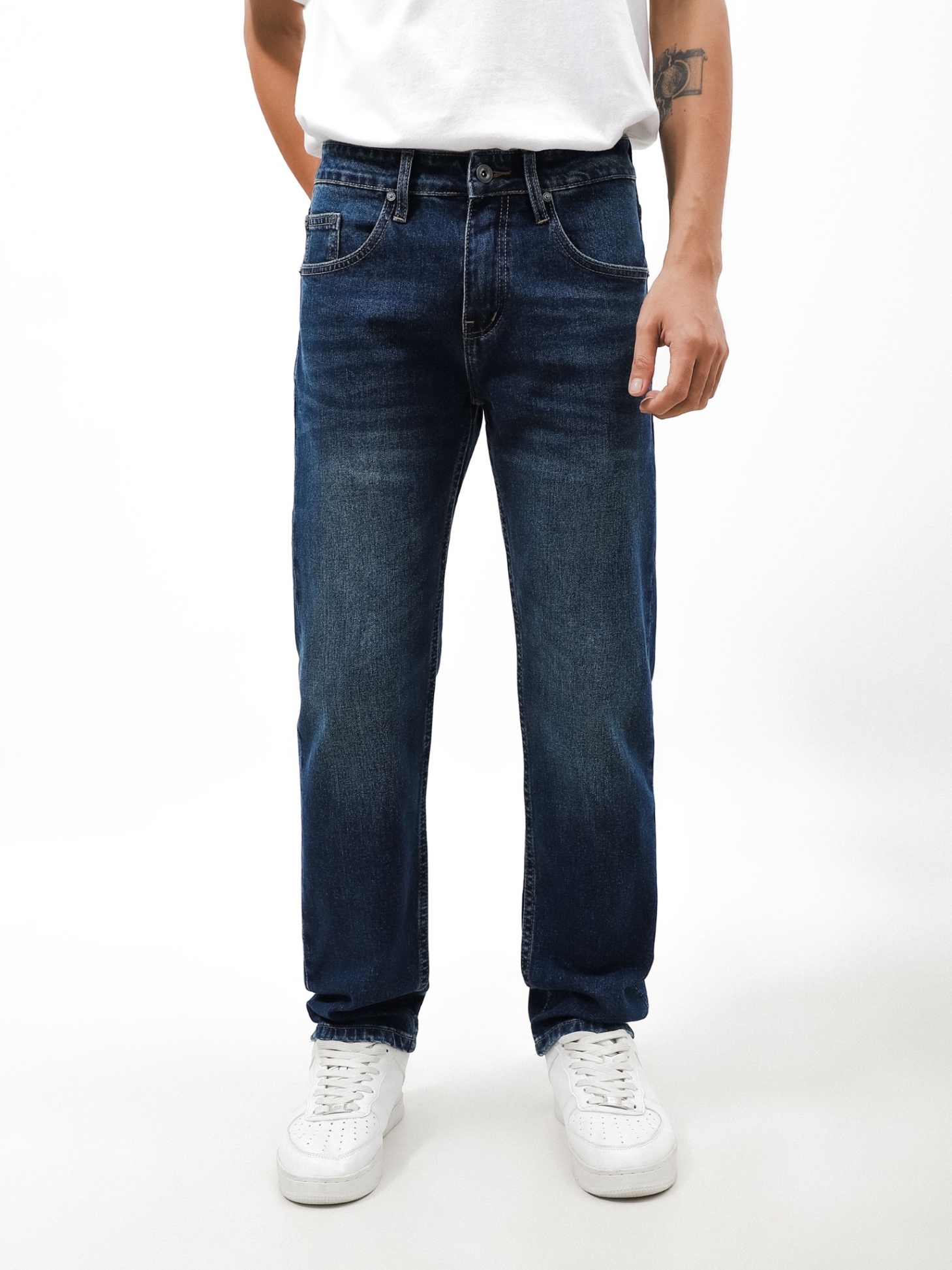 Quần jean nam DF regular fit blue QJN110724-02