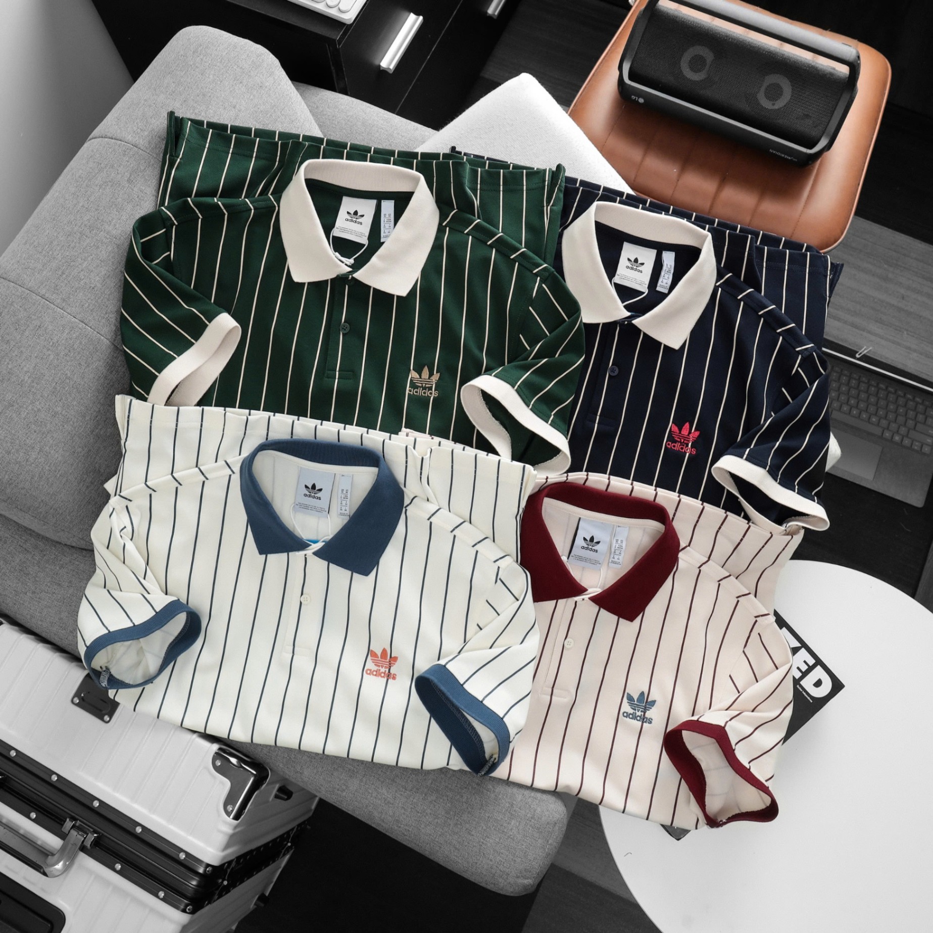Polo nam Adidas kẻ sọc 3M PLN190425-01