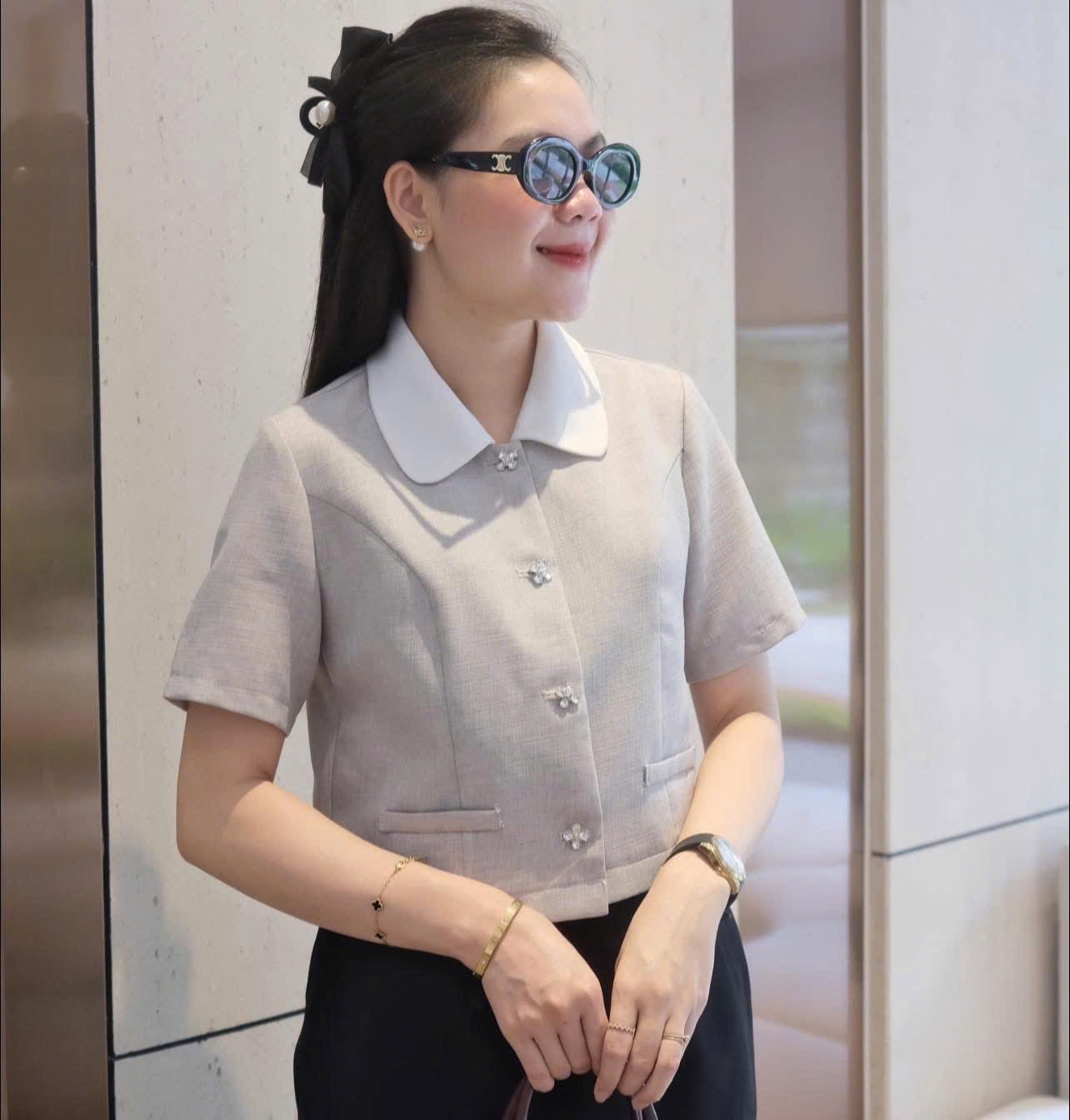 Sơmi nữ crop ASM110525-01