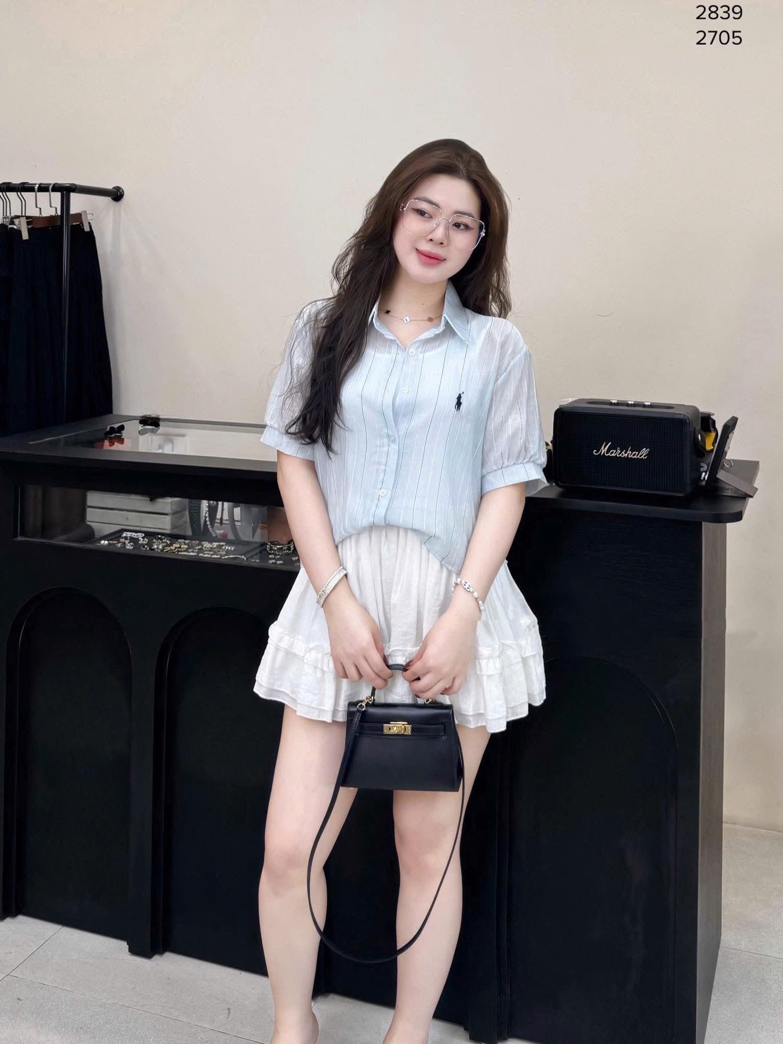 Sơmi nữ kẻ ASM180525-01