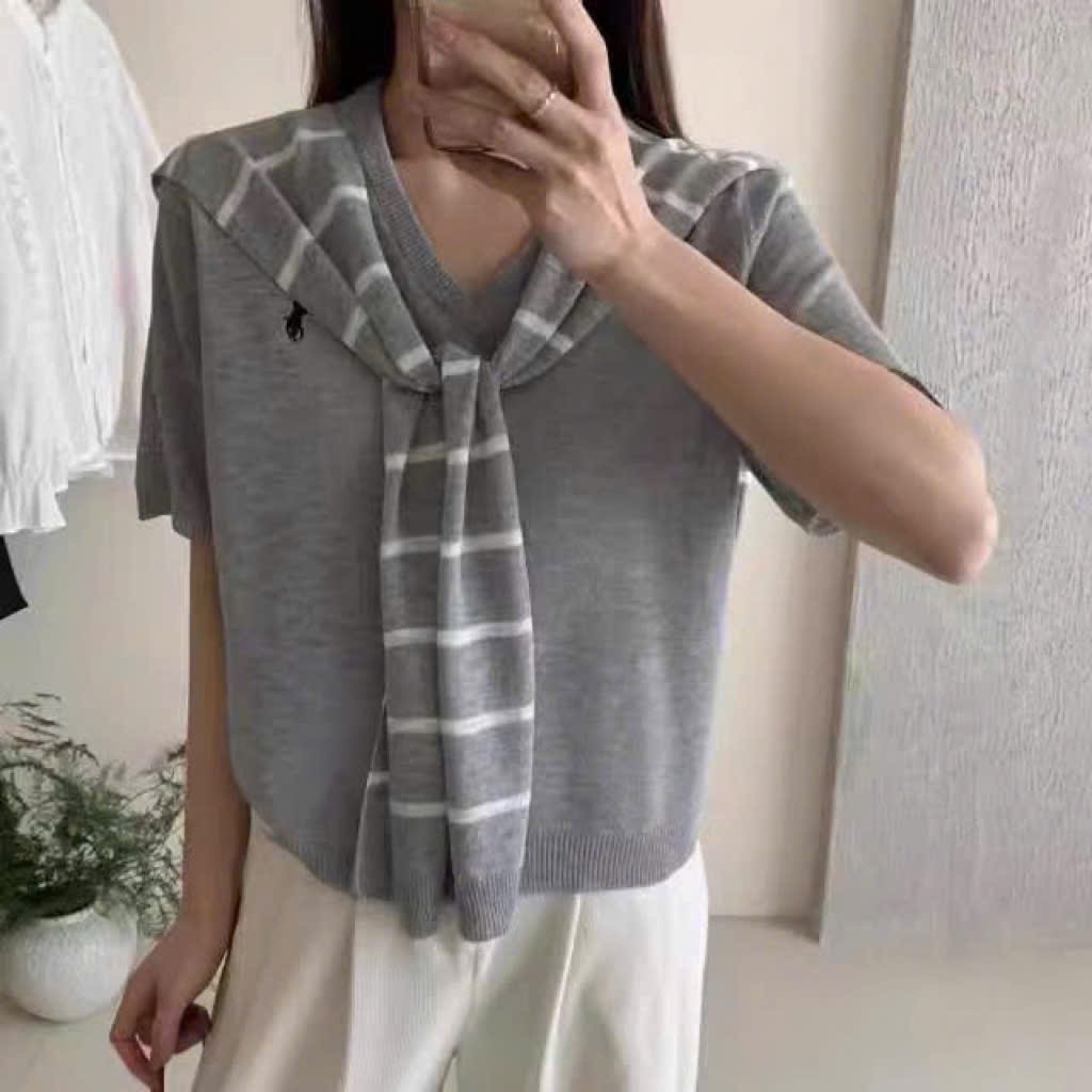 Áo len nữ khăn AL240725-02
