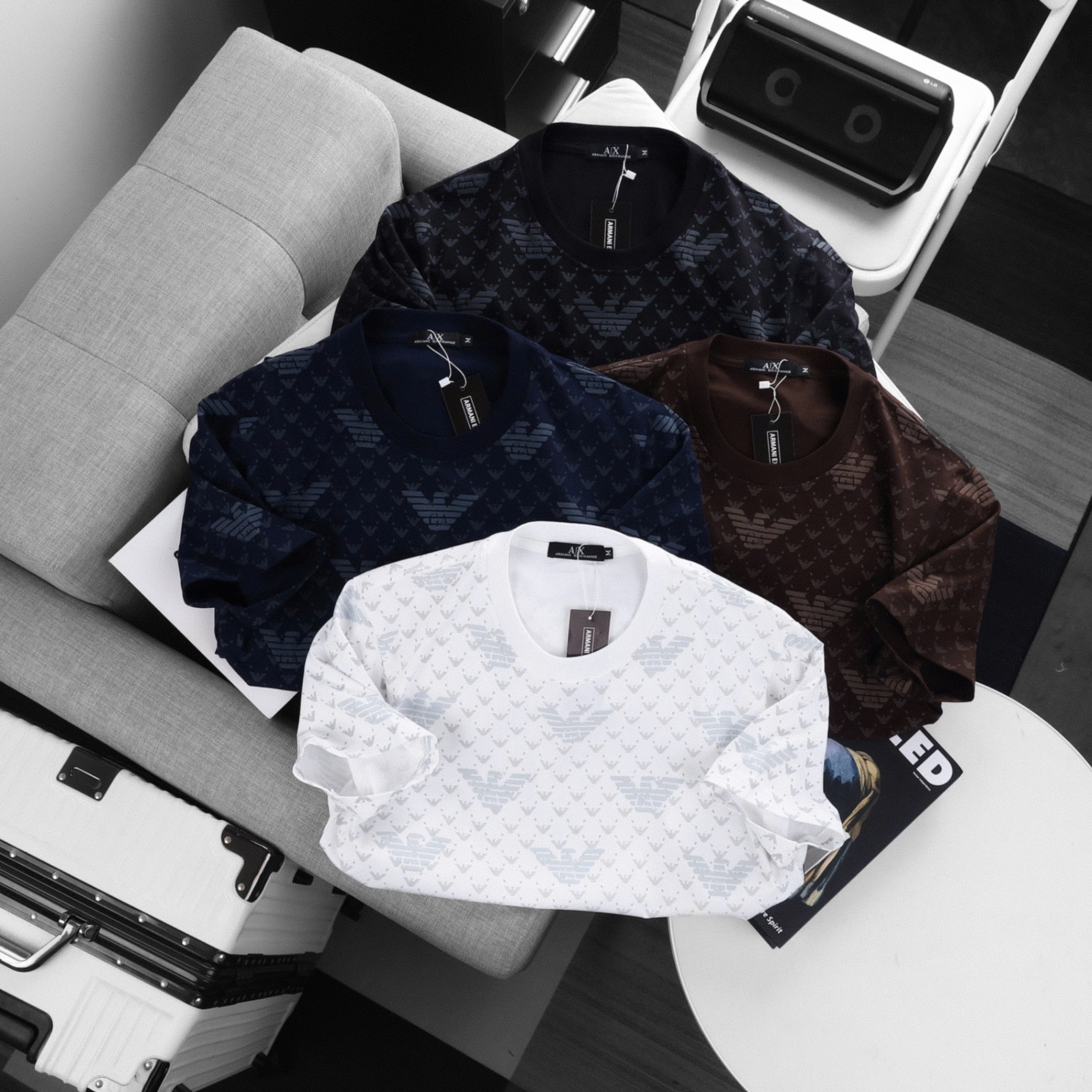 Áo thun nam AX logo full ATN250725-01