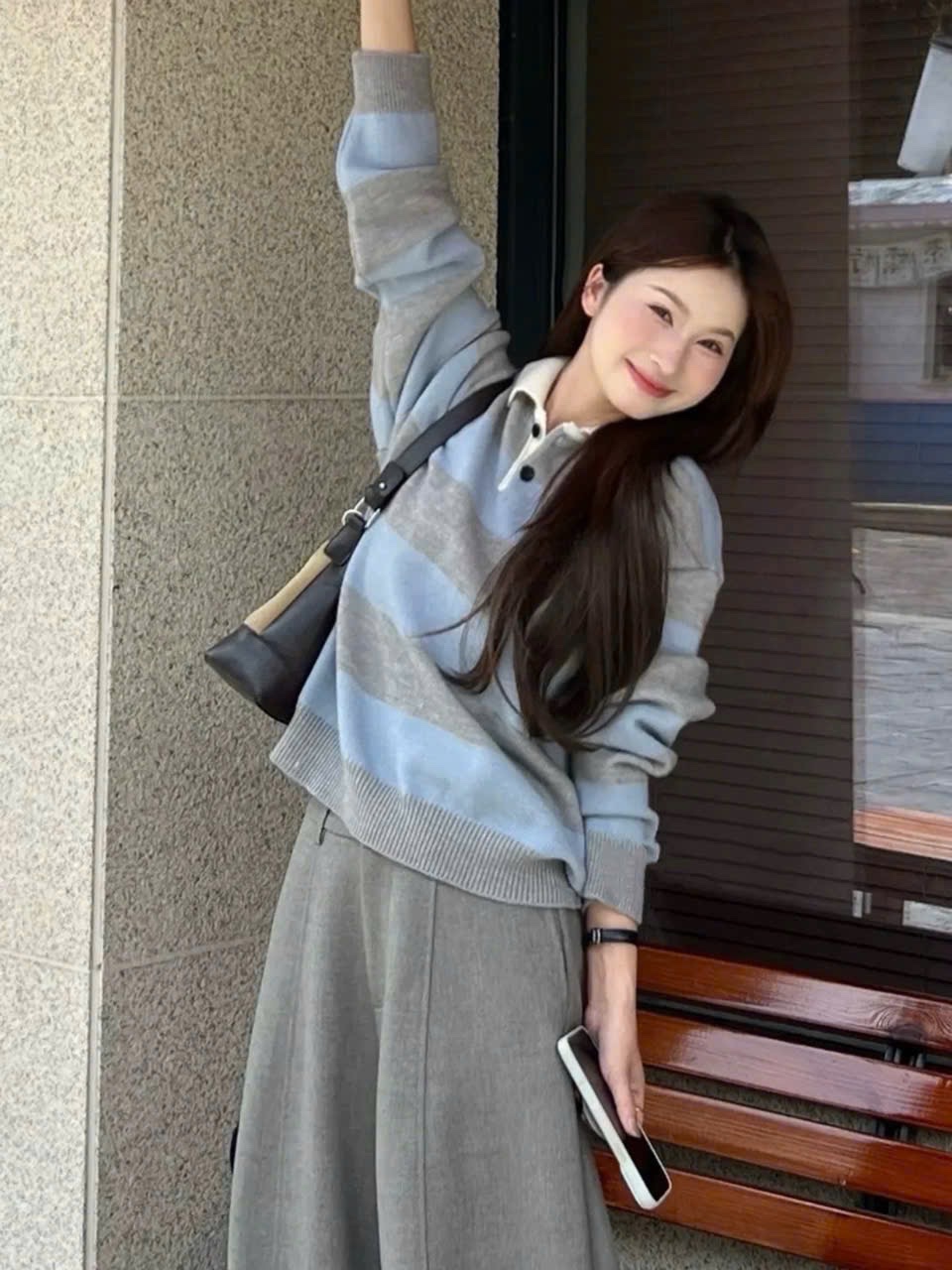 Áo len nữ kẻ to AL151025-01