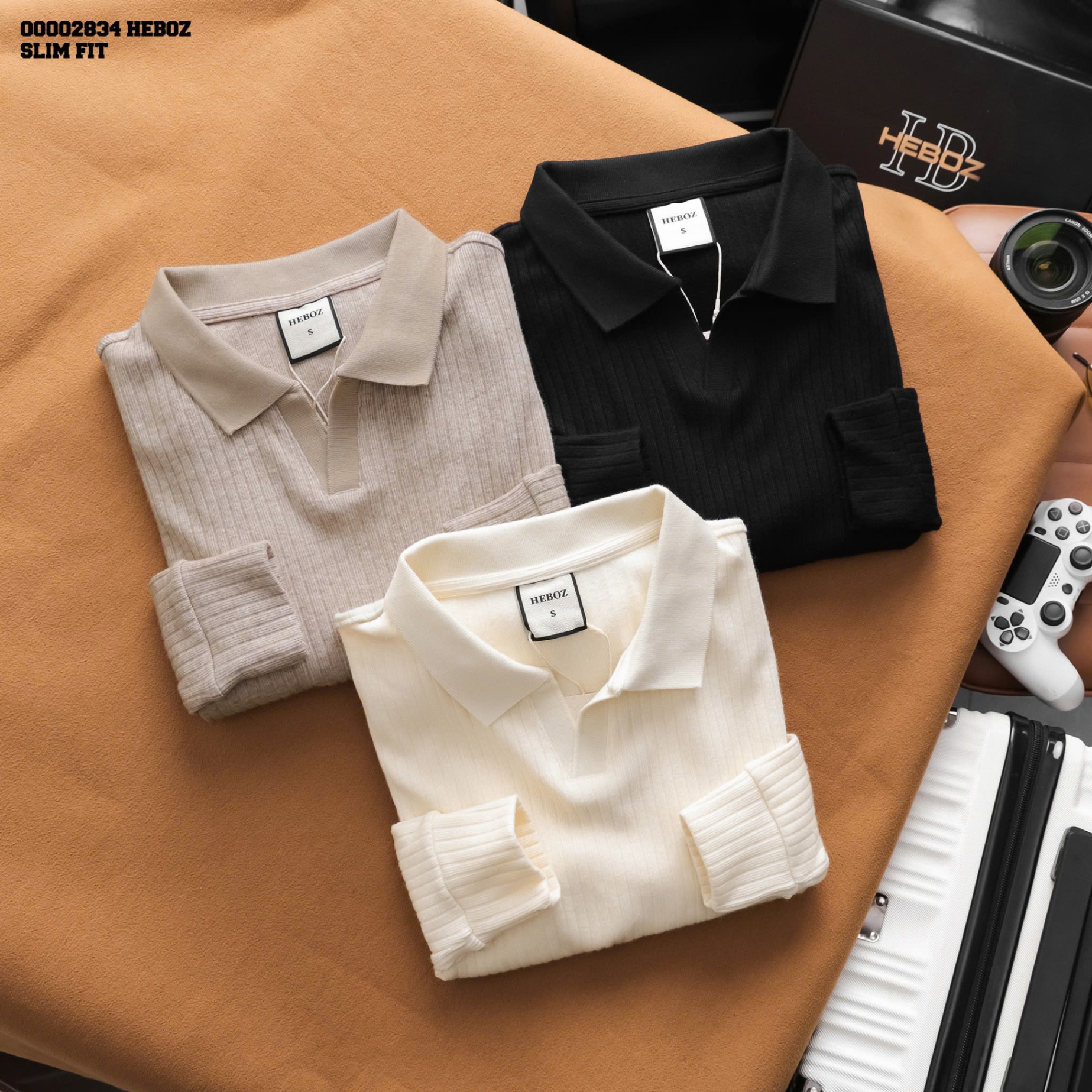 Polo len tay dài HB cổ V ALN021025-01