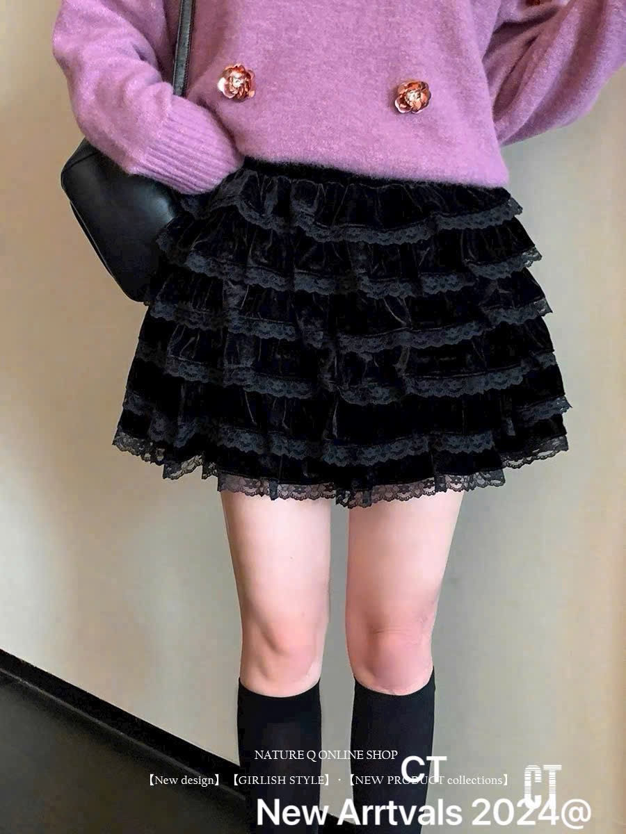 Chân váy nữ nhung CV311025-01