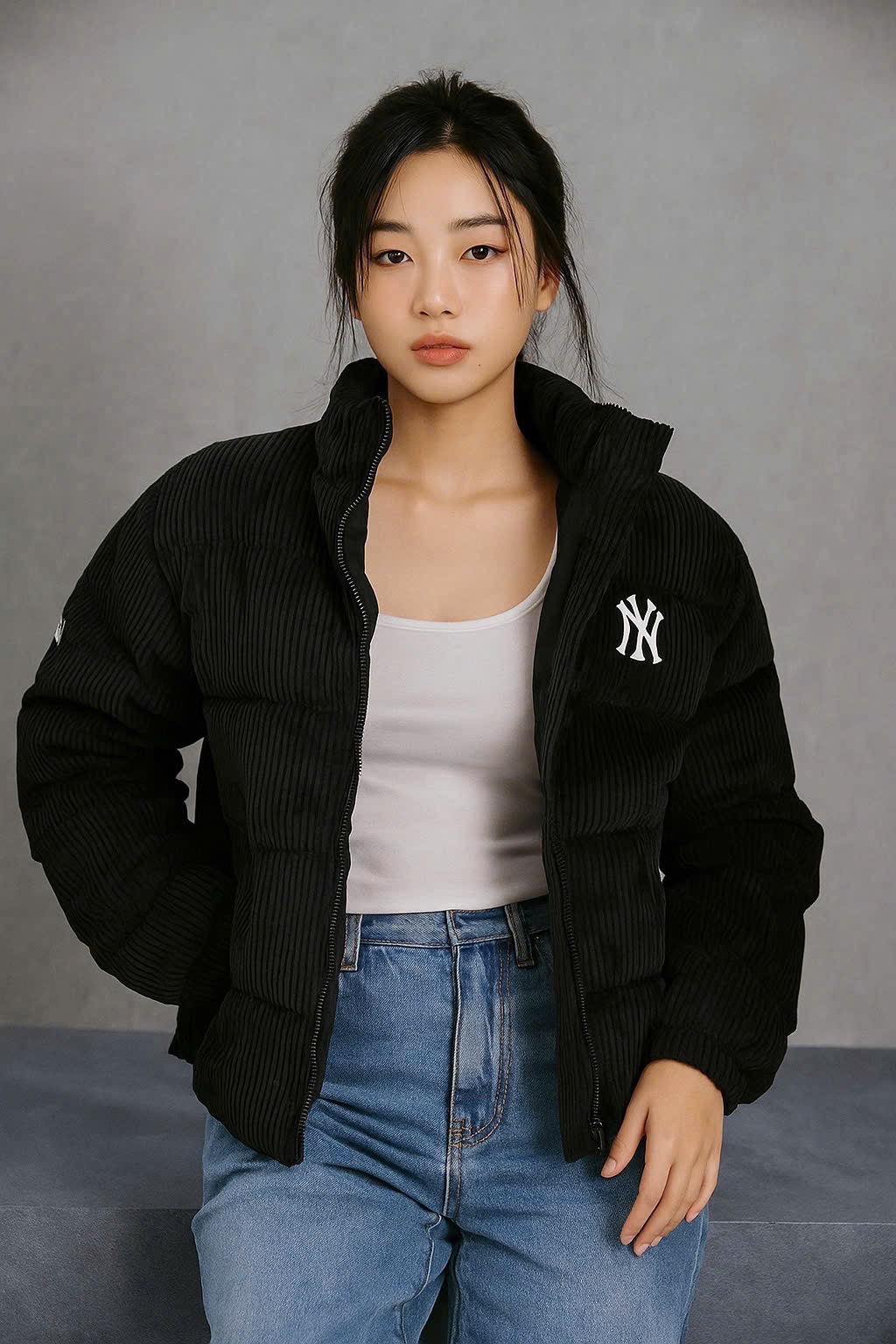 Áo khoác nữ MlB nhung AK031125-01