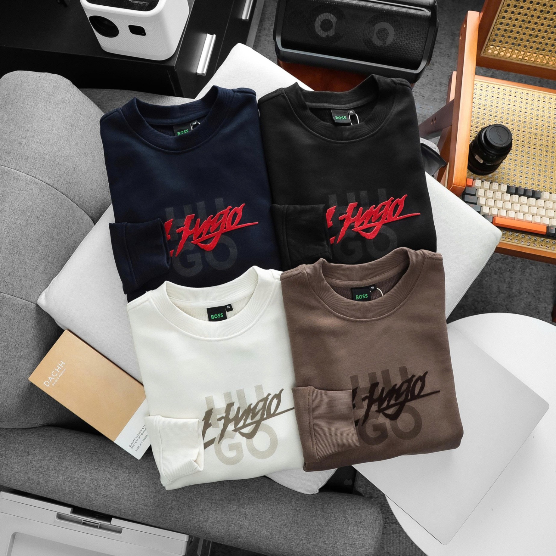 Áo nỉ nam HG BOSS in ngực ANN041125-01