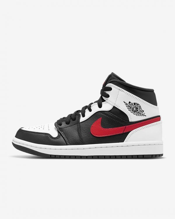 Giày Nike Air Jordan 1 Mid Black Chile Red White