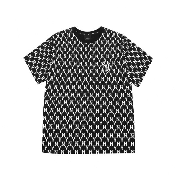 Áo MLB Monogram All Over Over Fit Short Sleeve Black