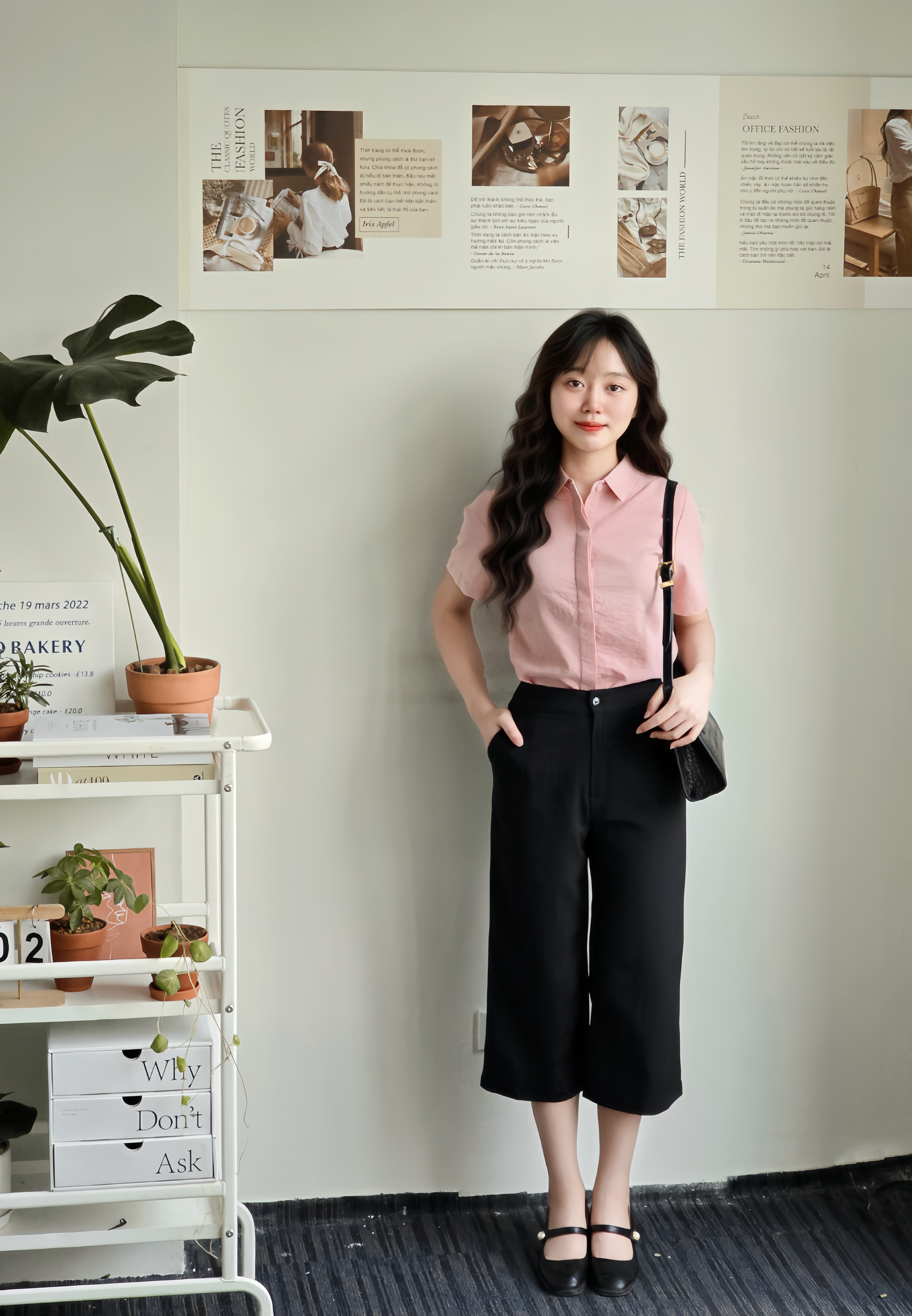 BF - Quần ống rộng dáng - Lủng đen - Size - S